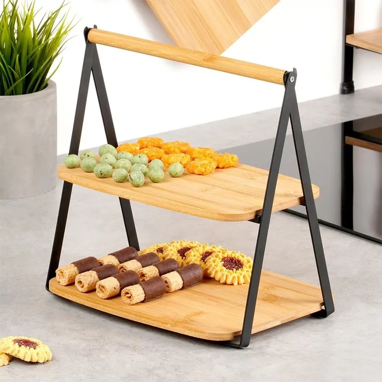 Vilde, patera bambusowa, 2-piętrowa, 28-20-27,5 cm