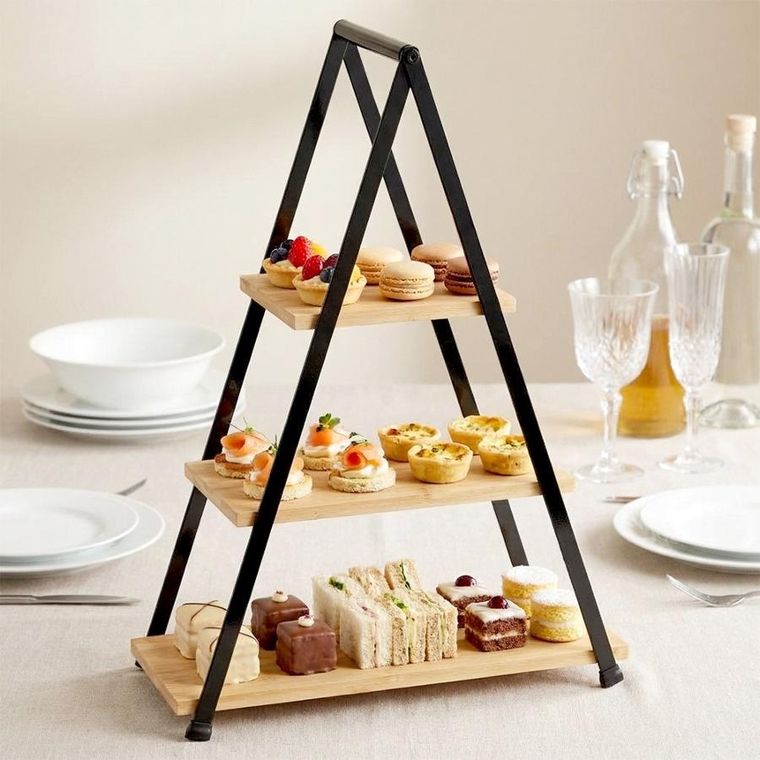 Vilde, patera bambusowa, 3-piętrowa, 53 cm