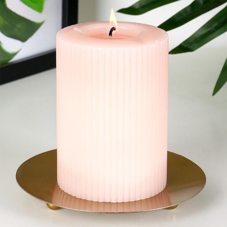 Vilde, podstawka pod świece, metalowa, złota, 12 cm