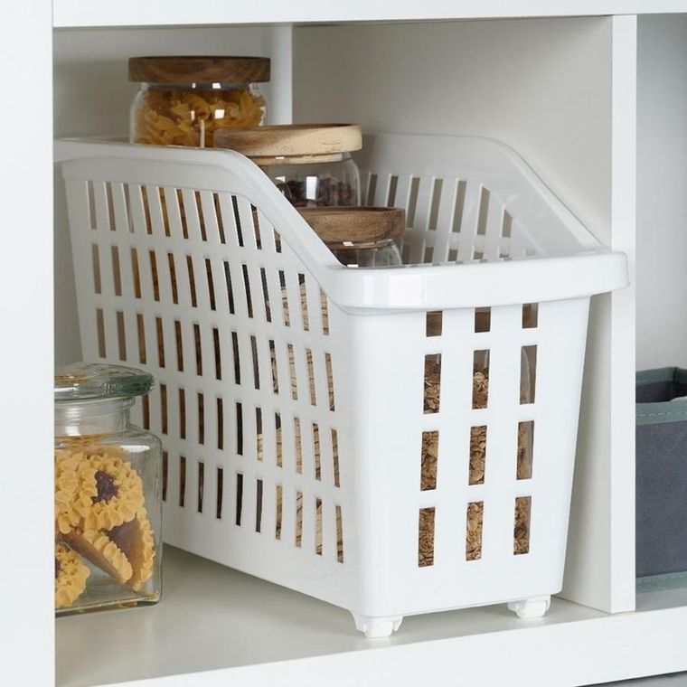 Vilde, pojemnik do przechowywania, na kółkach biały wąski, 13l