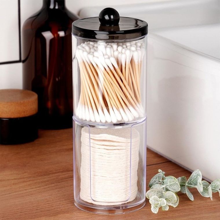 Vilde, pojemnik na patyczki i płatki kosmetyczne, dwupoziomowy