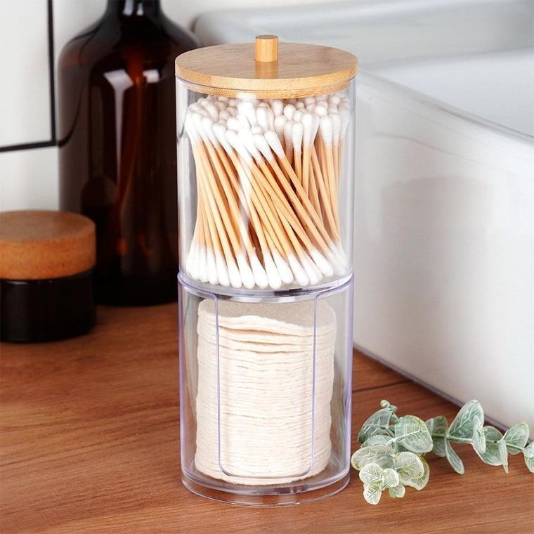 Vilde, pojemnik na patyczki i płatki kosmetyczne, dwupoziomowy