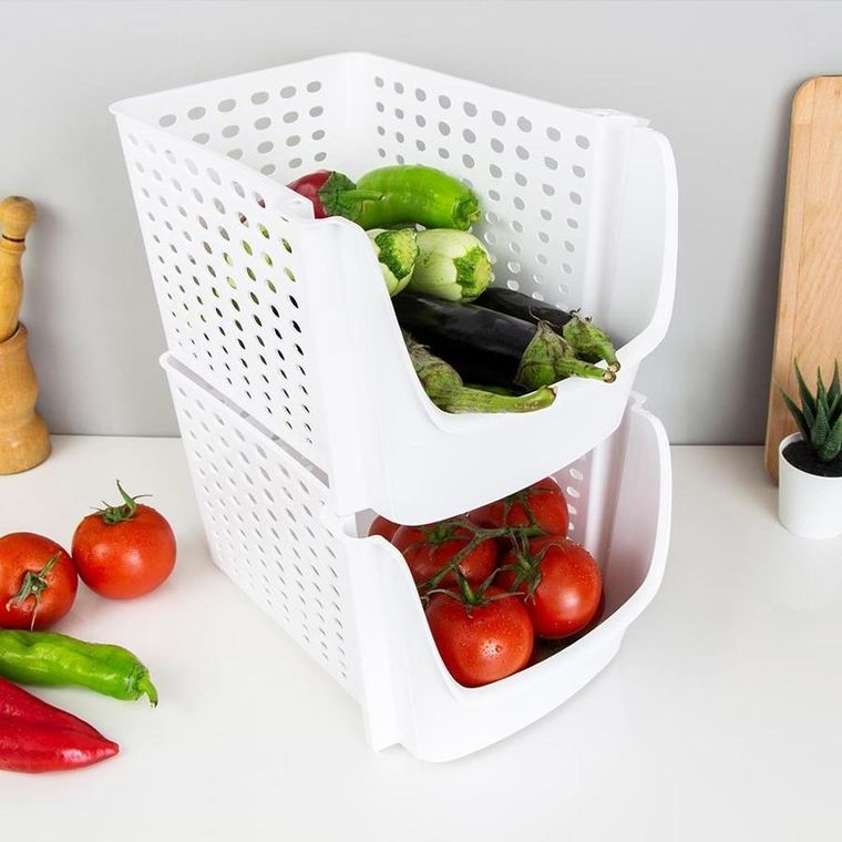 Vilde, pojemnik na warzywa i owoce, biały, 29-21-16 cm
