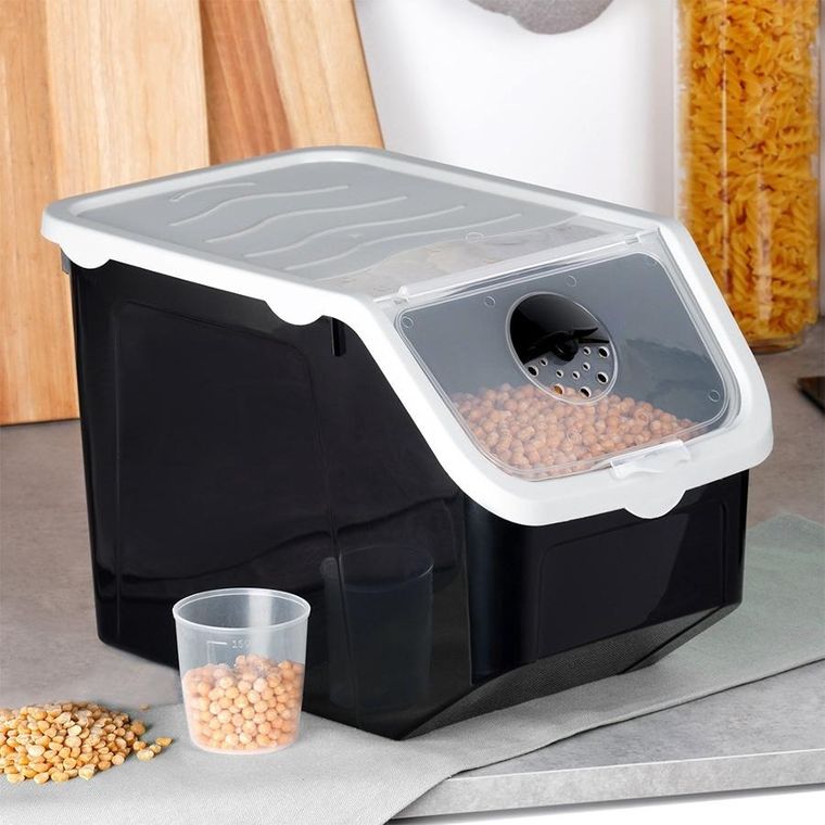 Vilde, pojemnik na warzywa i owoce z pokrywką, czarny, 12 l