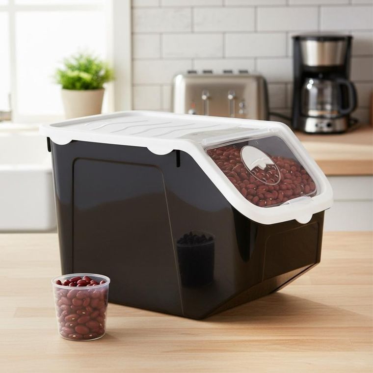 Vilde, pojemnik na warzywa i owoce, z pokrywką, czarny, 12 l