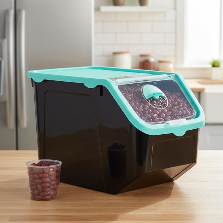 Vilde, pojemnik na warzywa i owoce, z pokrywką, czarny, 12 l