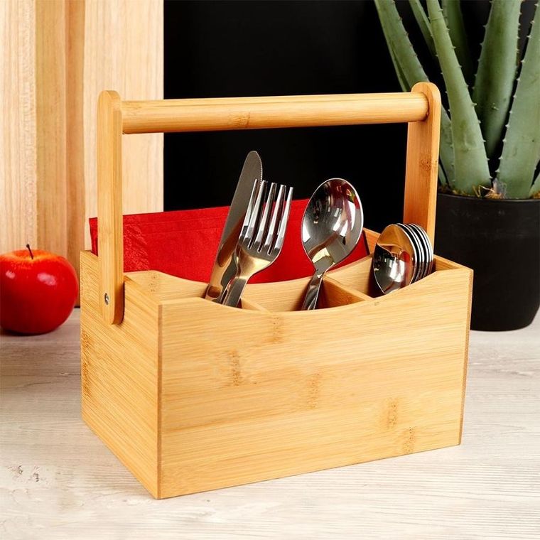 Vilde, pojemnik z 4 przegródkami, drewniany