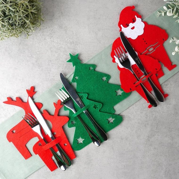Vilde, pokrowiec etui na sztućce, świąteczny, 6 szt.