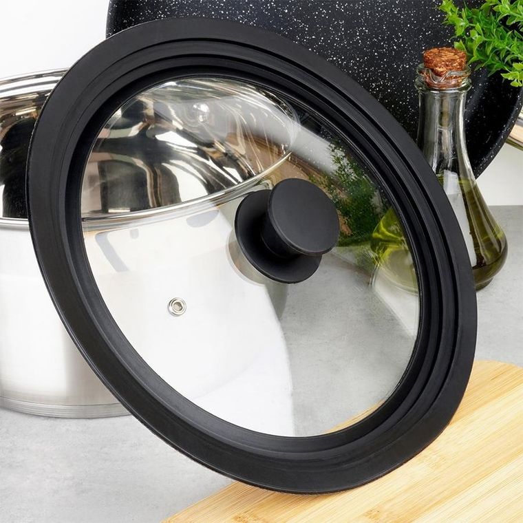 Vilde, pokrywka szklana silikonowa, uniwersalna, 24/26/28 cm