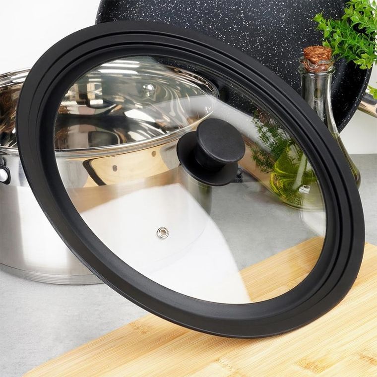 Vilde, pokrywka szklana silikonowa, uniwersalna, 28/30/32 cm