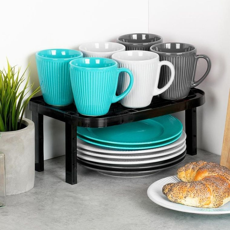 Vilde, półka kuchenna, czarna, 31-22-14,5/11,5 cm