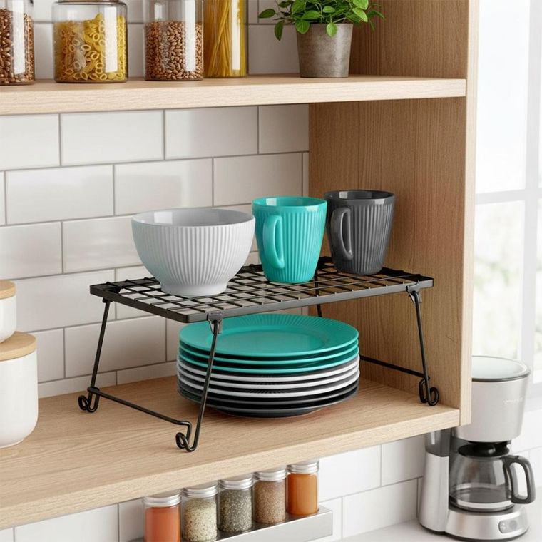 Vilde, półka kuchenna, metalowa, czarna, 36-22-15 cm