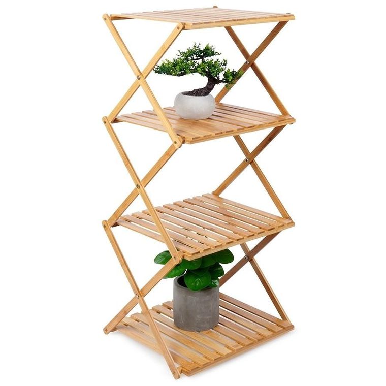 Vilde, regał bambusowy składany, 40-33.5-93.5 cm