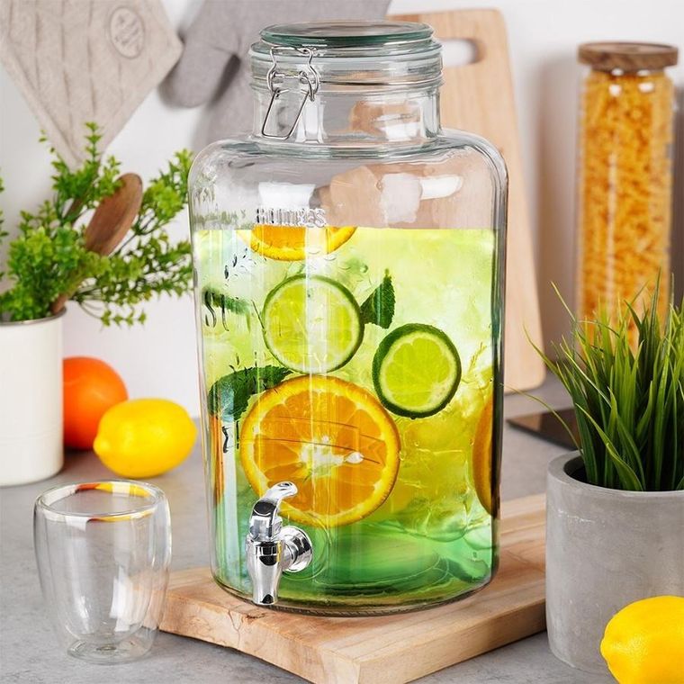 Vilde, słój do napojów z kranikiem, szklany, 8 l