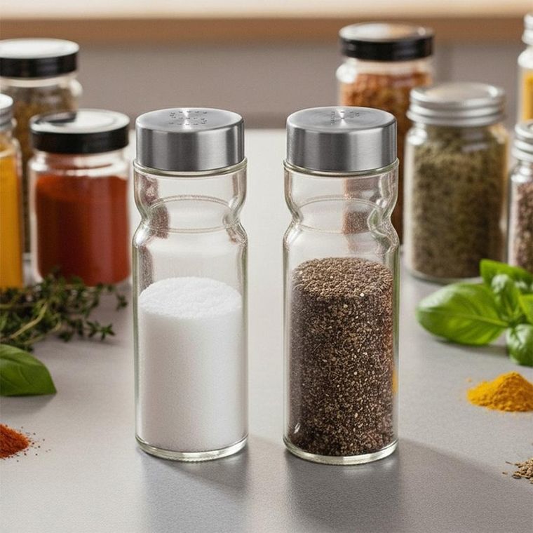 Vilde, solniczka i pieprzniczka szklana, 170 ml, 2 szt.