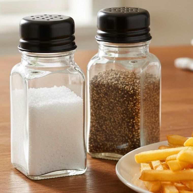 Vilde, solniczka i pieprzniczka szklana, 80 ml, 2 szt.