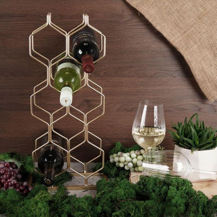 Vilde, stojak metalowy na wino, 8 butelek, 23-11-48 cm