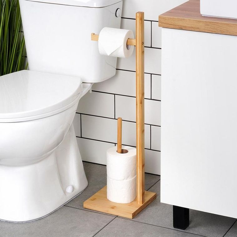 Vilde, stojak na papier toaletowy, drewniany, 70 cm