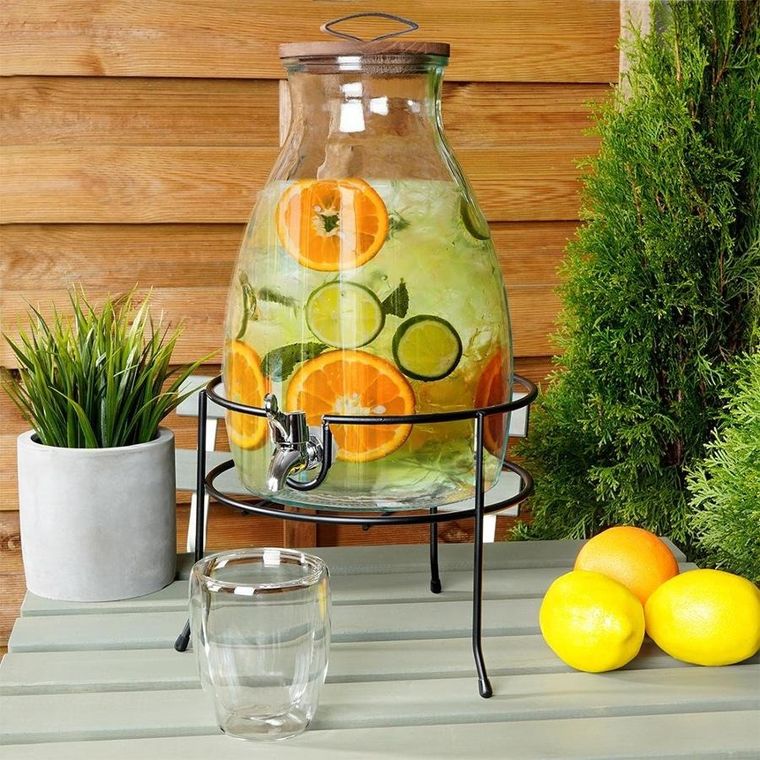 Vilde, stojak pod słój z kranikiem, metalowy, czarny