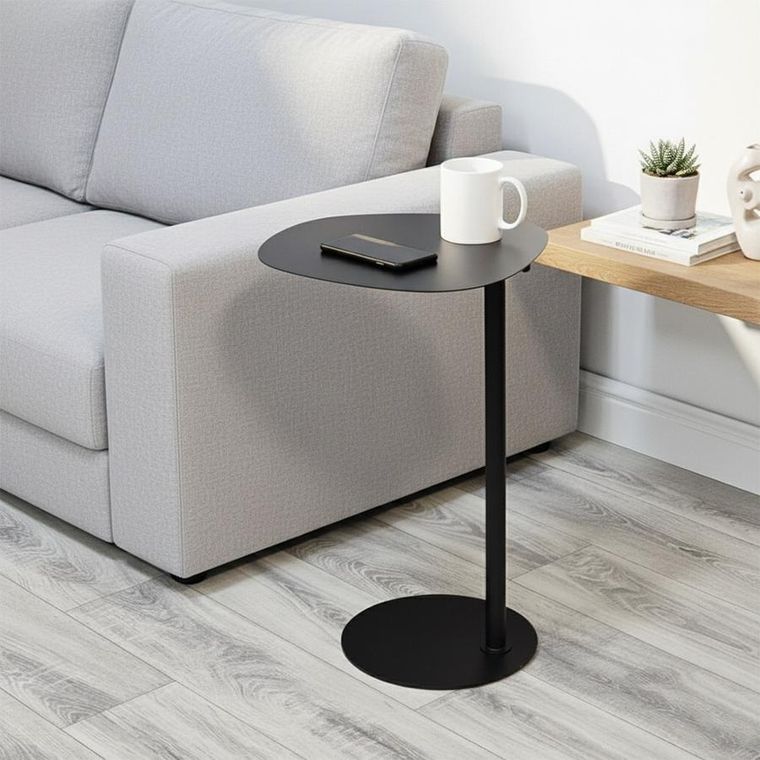 Vilde, stolik kawowy, metalowy, czarny, 35-25-53 cm