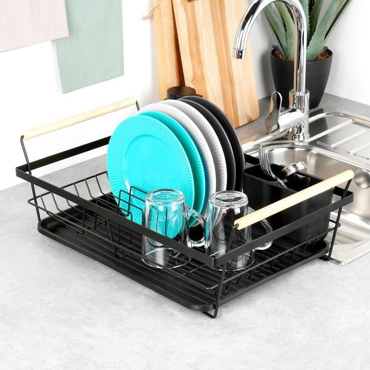 Vilde, suszarka na naczynia, czarna, 50,5-33-18 cm