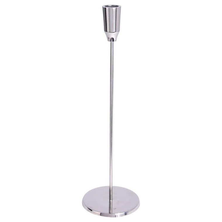 Vilde, świecznik aluminiowy, srebrny, 34,5 cm