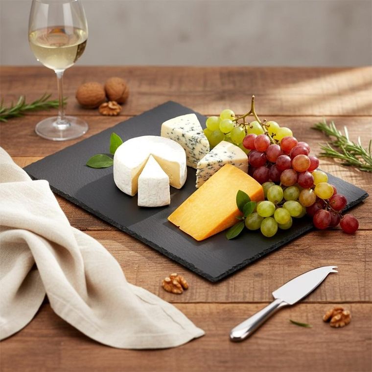 Vilde, taca do serwowania, prostokątna, kamienna, łupek, 40-30 cm