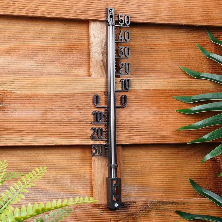 Vilde, termometr, zewnętrzny, czarny, 27 cm