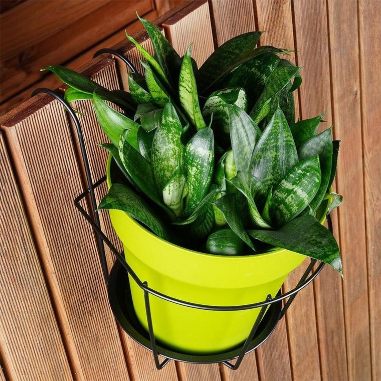 Vilde, uchwyt balkonowy na doniczkę, metalowy, czarny