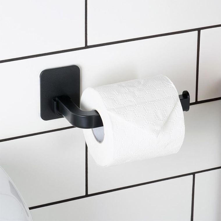 Vilde, uchwyt na papier toaletowy, czarny, 16,5 cm