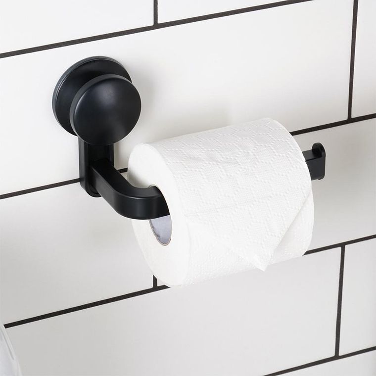 Vilde, uchwyt na papier toaletowy na przyssawkę, czarny, 16,5 cm