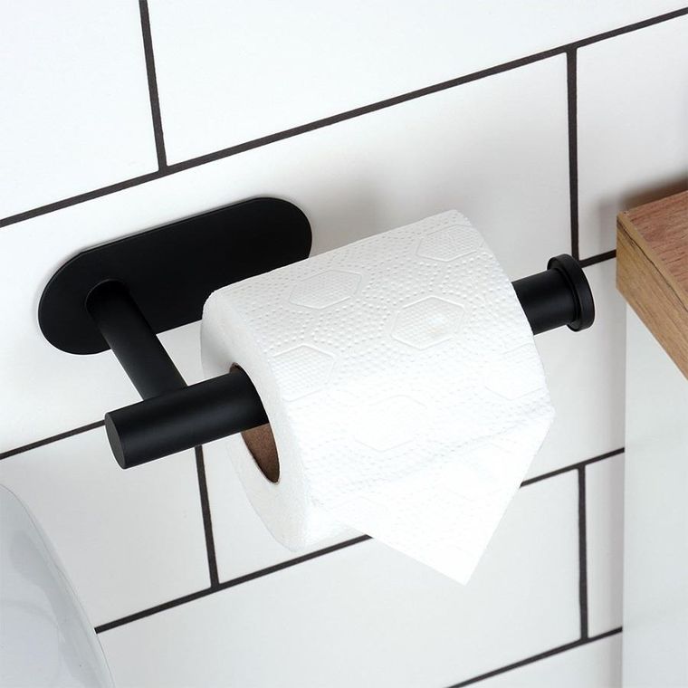 Vilde, uchwyt na papier toaletowy, stalowy, czarny