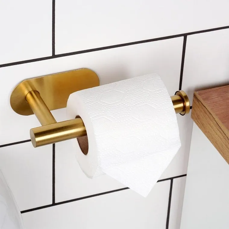 Vilde, uchwyt na papier toaletowy, stalowy, złoty