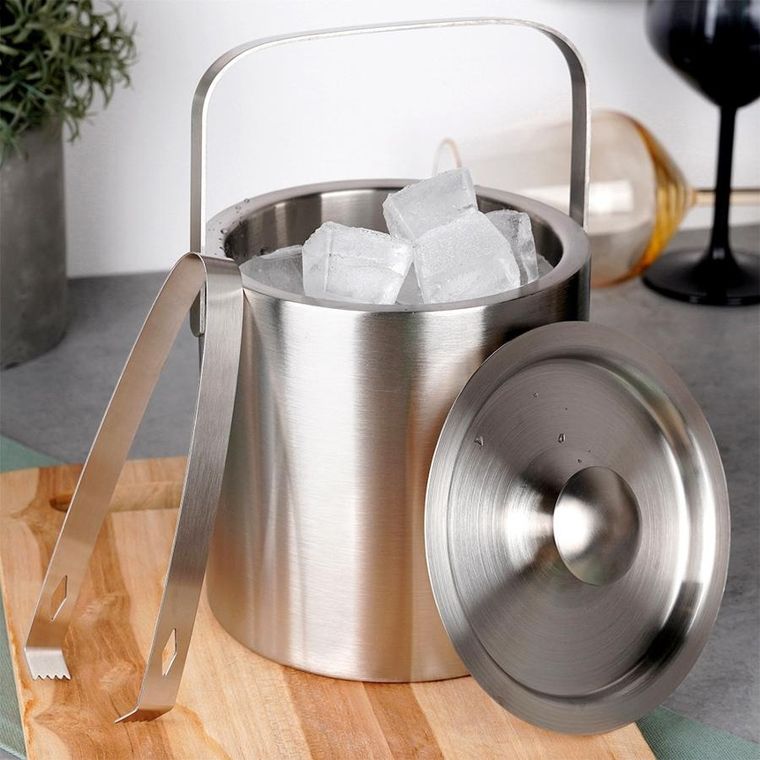 Vilde, wiaderko do lodu ze szczypcami, stalowe, termiczne