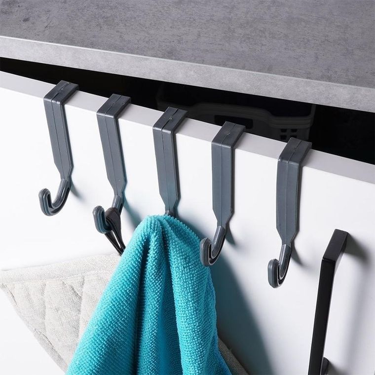 Vilde, wieszak na drzwi, szary, 5 szt.