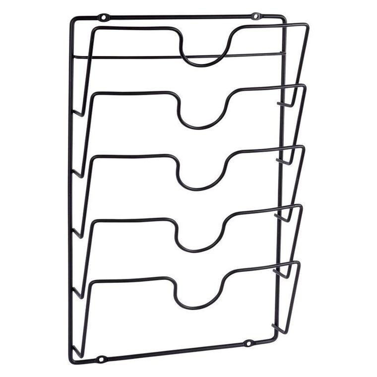 Vilde, wieszak na pokrywki, metalowy, czarny