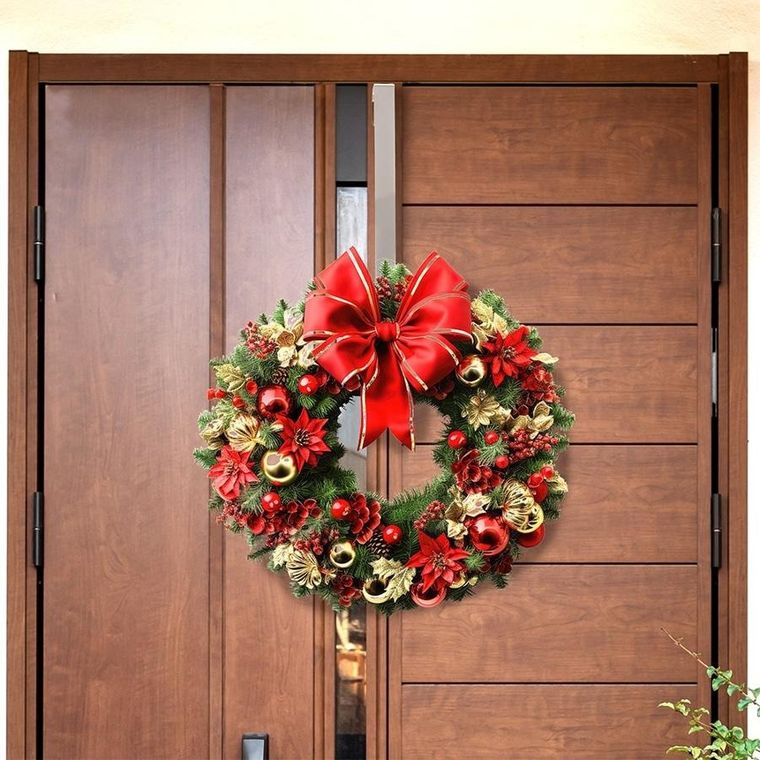 Vilde, wieszak na wianek metalowy srebrny, 30 cm