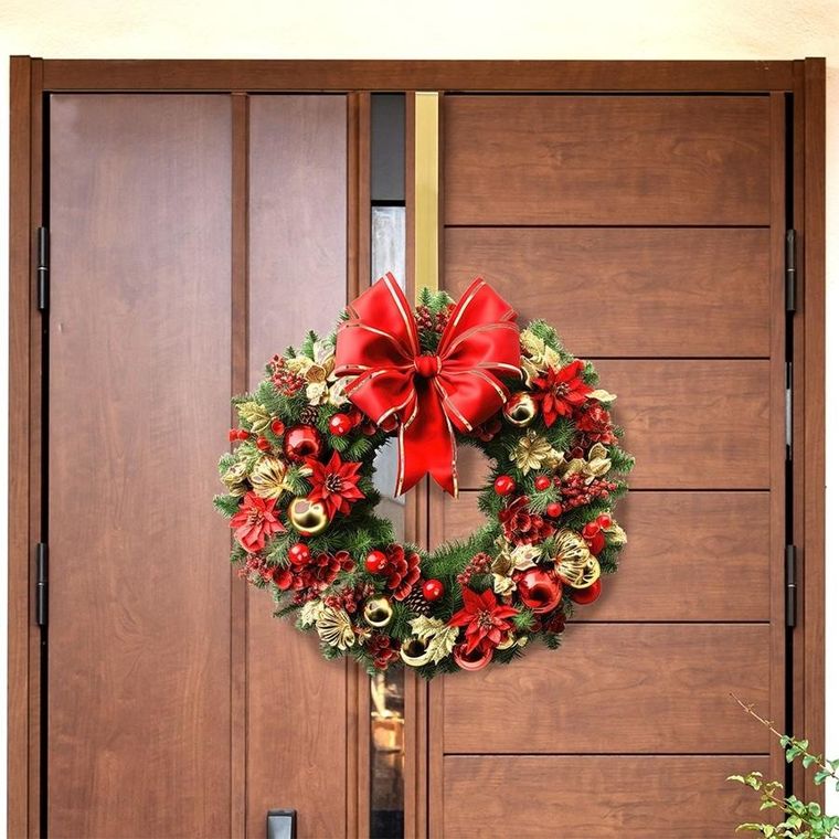 Vilde, wieszak na wianek, metalowy złoty, 30 cm