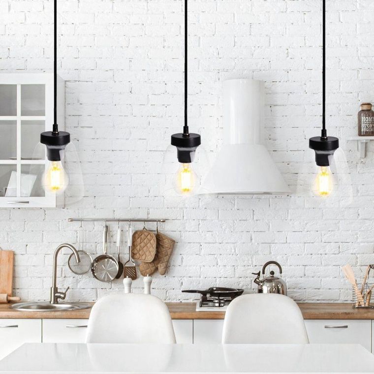 Vilde, wisząca lampa szklana, przezroczysta