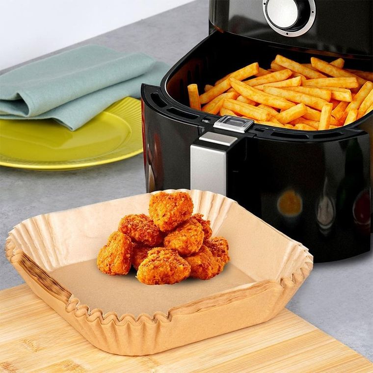 Vilde, wkład do frytkownicy beztłuszczowej Air Fryer, papierowy, kwadratowy, 19-19 cm, 50 szt.