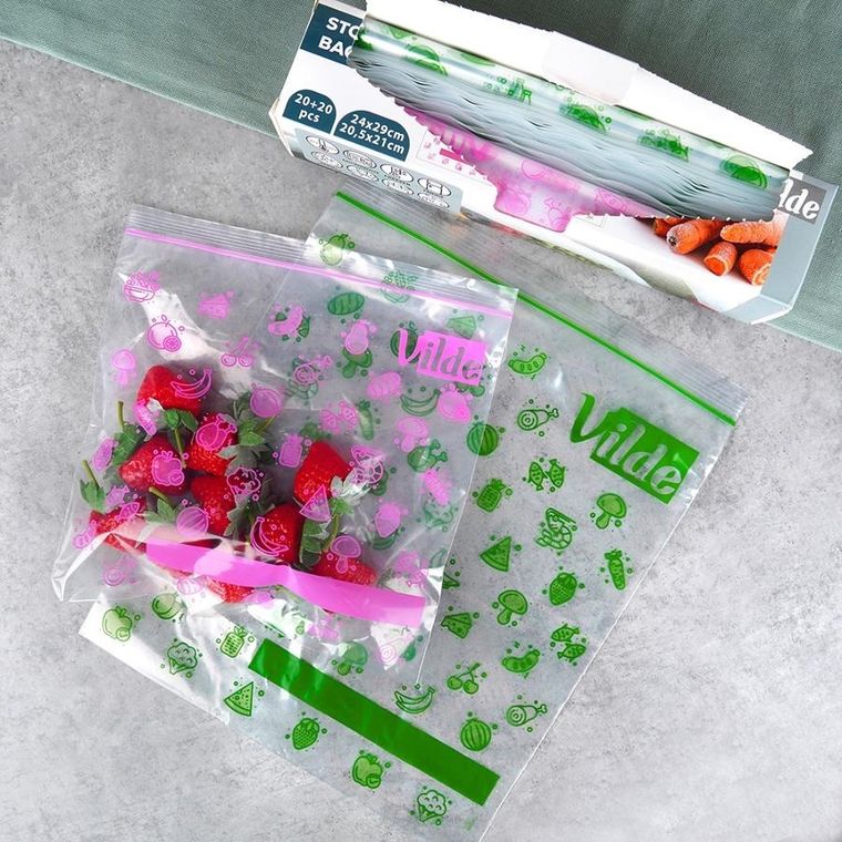 Vilde, woreczki strunowe do żywności, 20,5-21 cm/24-29 cm, 40 szt.