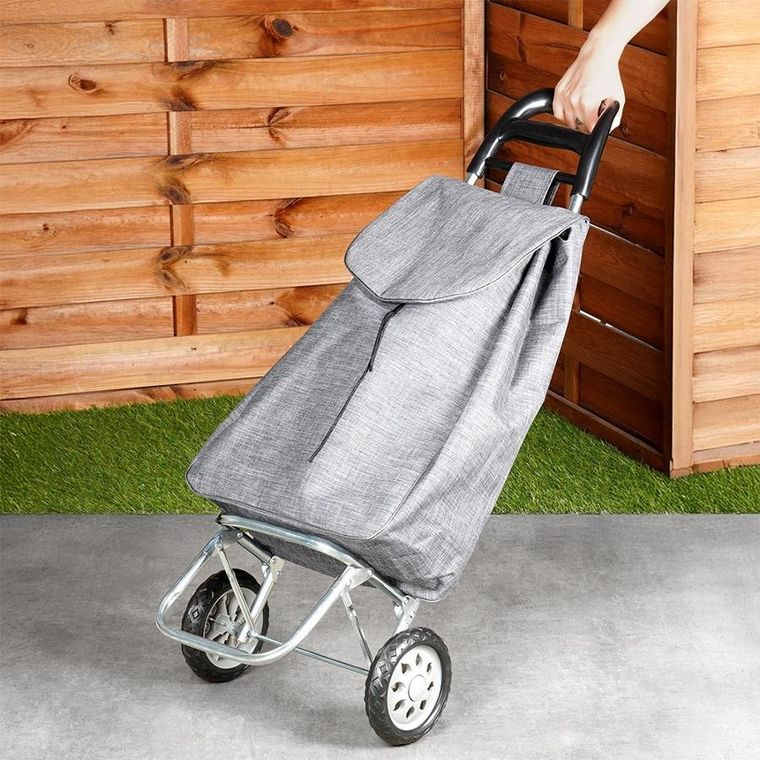 Vilde, wózek z torbą na zakupy, szary, 30l