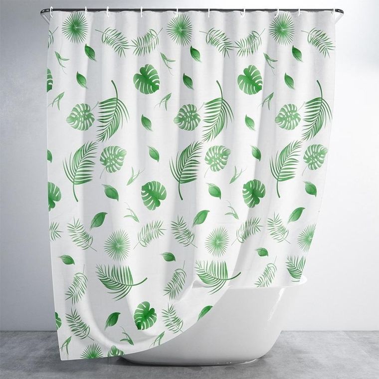 Vilde, zasłona prysznicowa, haczyki, wodoodporna, 180-180 cm