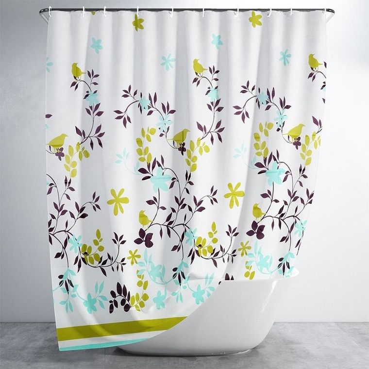 Vilde, zasłona prysznicowa, haczyki, wodoodporna, 180-180 cm