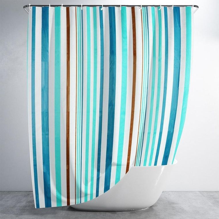 Vilde, zasłona prysznicowa, haczyki, wodoodporna, 180-180 cm