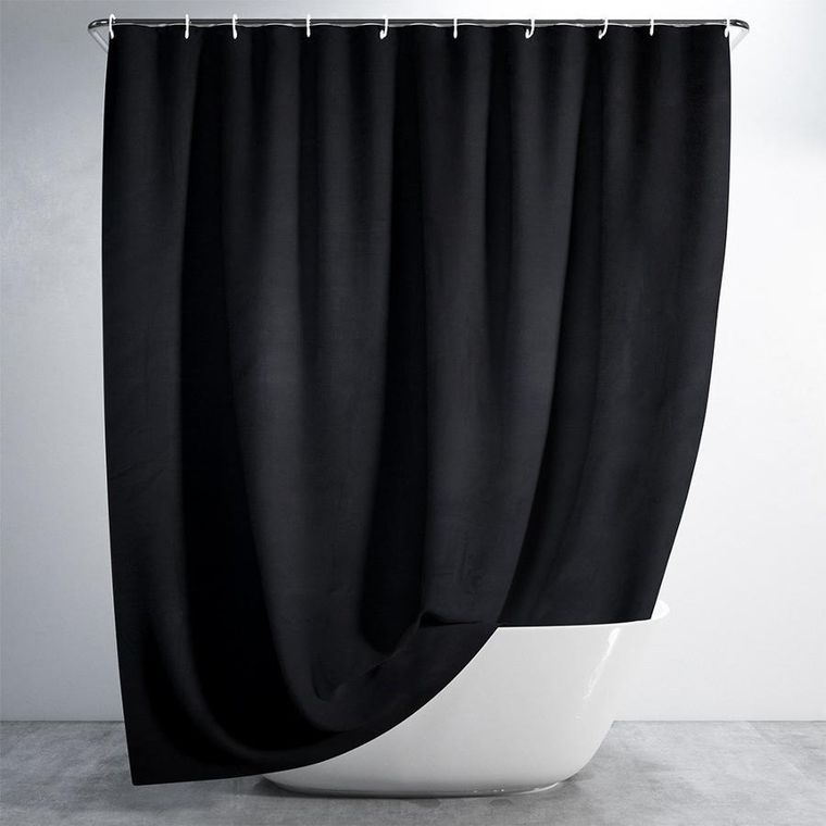 Vilde, zasłona prysznicowa, haczyki, wodoodporna, 180-180 cm