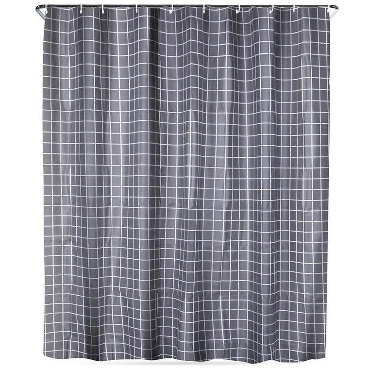 Vilde, zasłona prysznicowa, haczyki, wodoodporna, 180-180 cm