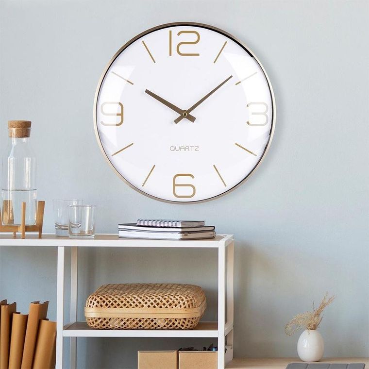 Vilde, zegar ścienny, złoty biały, 30 cm