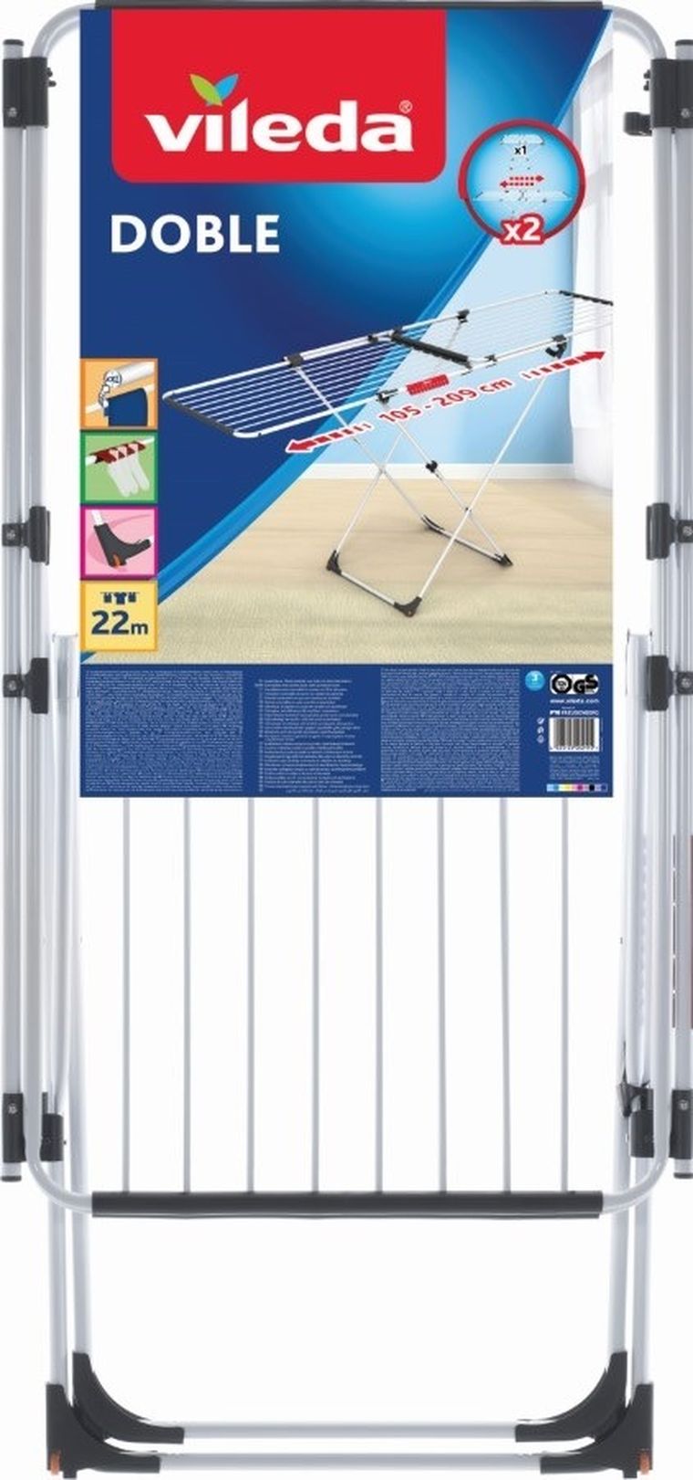 Vileda, Double, suszarka podwójna na pranie, stojąca, 157245