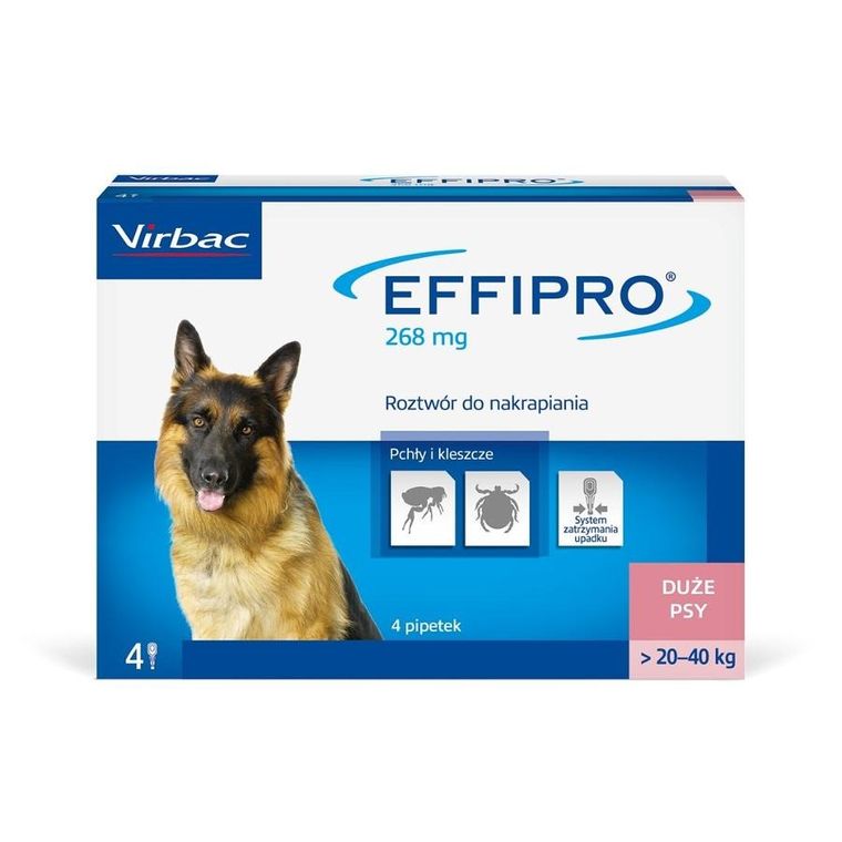 Virbac, Effipro, roztwór do nakrapiania dużych psów, 24-268mg
